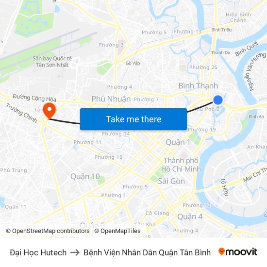 Đại Học Hutech to Bệnh Viện Nhân Dân Quận Tân Bình map