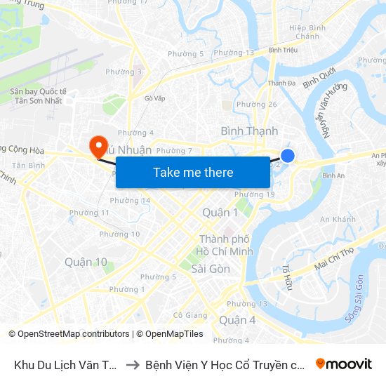 Khu Du Lịch Văn Thánh to Bệnh Viện Y Học Cổ Truyền cở sở 3 map