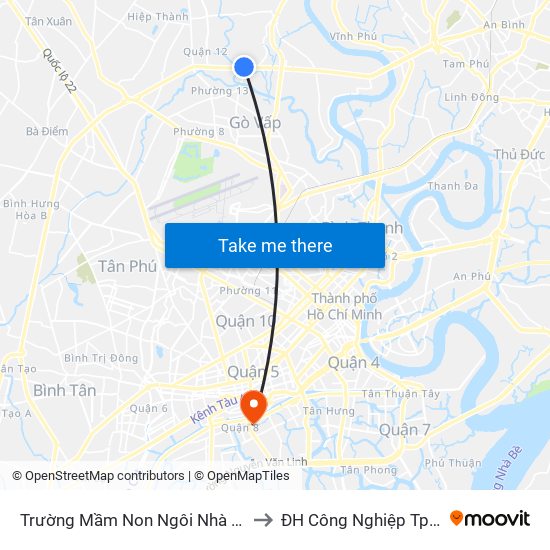 Trường Mầm Non Ngôi Nhà Trẻ Thơ to ĐH Công Nghiệp Tp HCM map