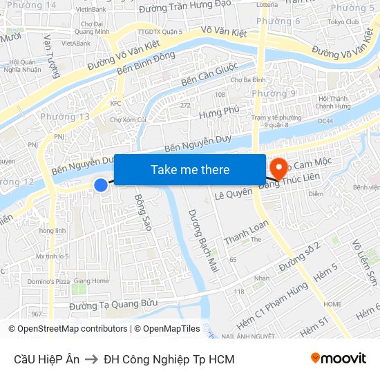 CầU HiệP Ân to ĐH Công Nghiệp Tp HCM map