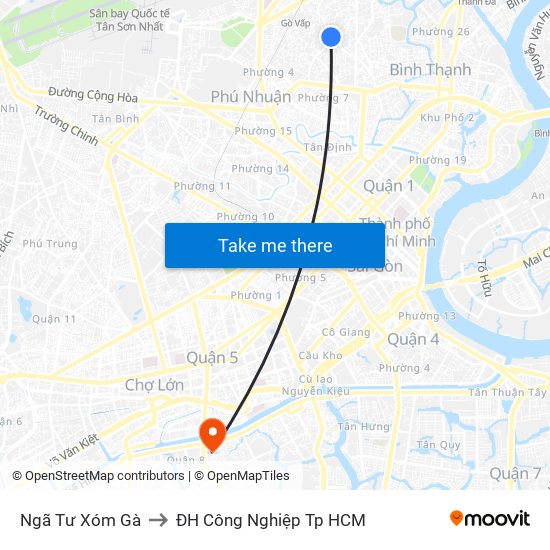 Ngã Tư Xóm Gà to ĐH Công Nghiệp Tp HCM map