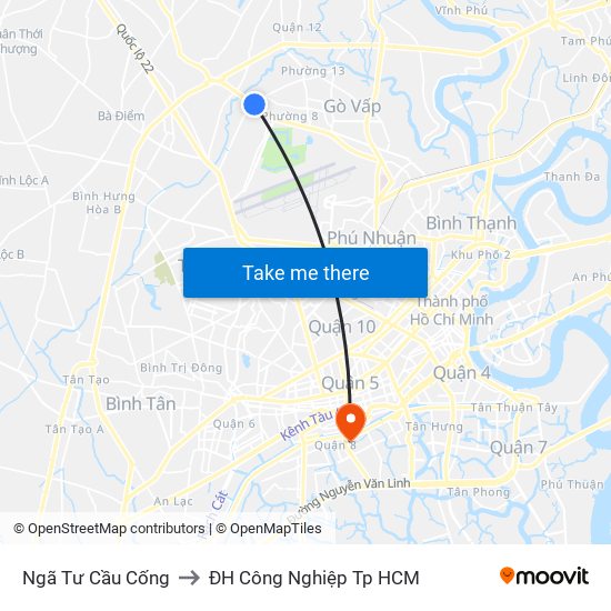 Ngã Tư Cầu Cống to ĐH Công Nghiệp Tp HCM map