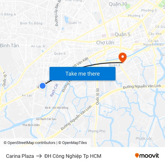 Carina Plaza to ĐH Công Nghiệp Tp HCM map