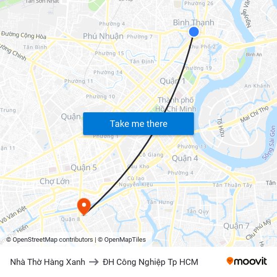 Nhà Thờ Hàng Xanh to ĐH Công Nghiệp Tp HCM map