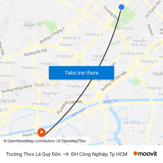 Trường Thcs Lê Quý Đôn to ĐH Công Nghiệp Tp HCM map