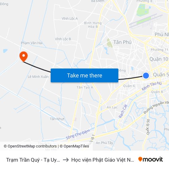 Trạm Trần Quý - Tạ Uyên to Học viện Phật Giáo Việt Nam map