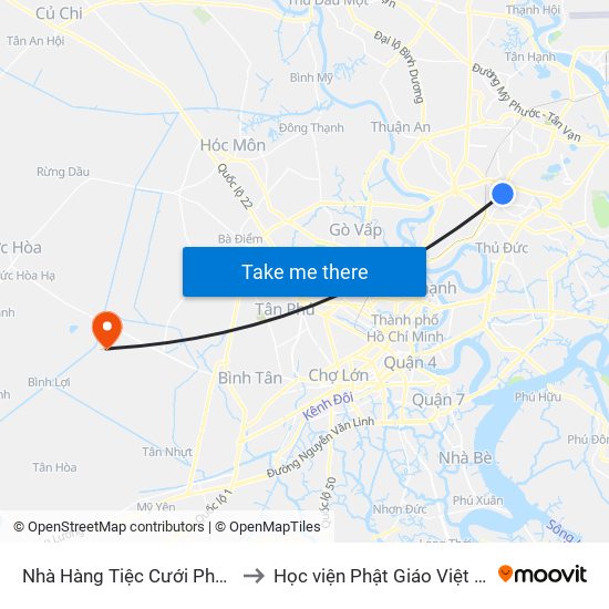 Nhà Hàng Tiệc Cưới Phố Đôi to Học viện Phật Giáo Việt Nam map