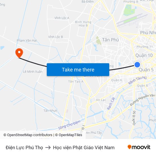 Điện Lực Phú Thọ to Học viện Phật Giáo Việt Nam map