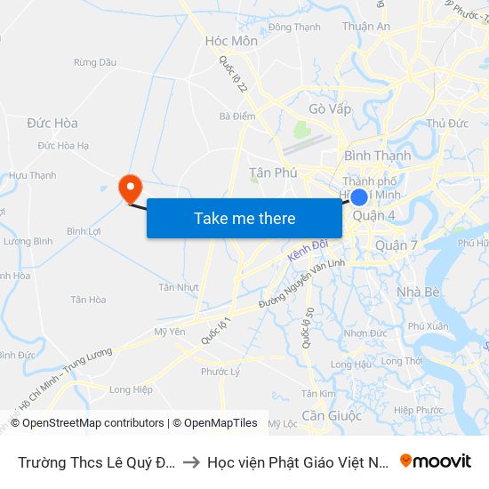 Trường Thcs Lê Quý Đôn to Học viện Phật Giáo Việt Nam map