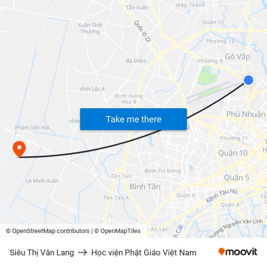 Siêu Thị Văn Lang to Học viện Phật Giáo Việt Nam map