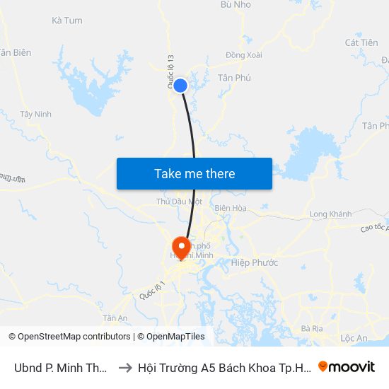 Ubnd P. Minh Thành to Hội Trường A5 Bách Khoa Tp.HCM map