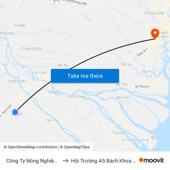 Công Ty Nông Nghiệp Cờ Đỏ to Hội Trường A5 Bách Khoa Tp.HCM map