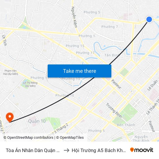 Tòa Án Nhân Dân Quận Bình Thạnh to Hội Trường A5 Bách Khoa Tp.HCM map