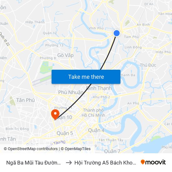 Ngã Ba Mũi Tàu Đường Gò Dưa to Hội Trường A5 Bách Khoa Tp.HCM map