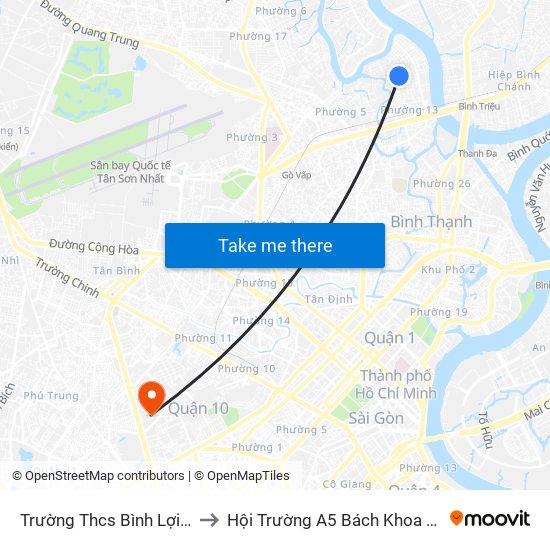 Trường Thcs Bình Lợi Trung to Hội Trường A5 Bách Khoa Tp.HCM map