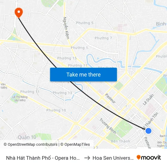 Nhà Hát Thành Phố - Opera House to Hoa Sen University map