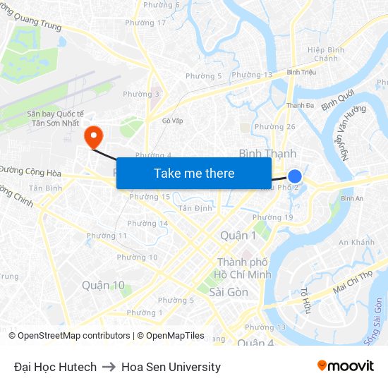 Đại Học Hutech to Hoa Sen University map