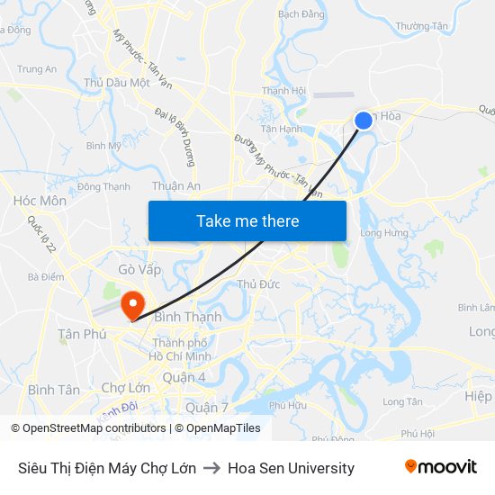 Siêu Thị Điện Máy Chợ Lớn to Hoa Sen University map