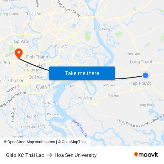 Giáo Xứ Thái Lạc to Hoa Sen University map