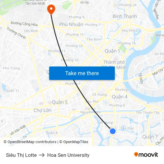 Siêu Thị Lotte to Hoa Sen University map