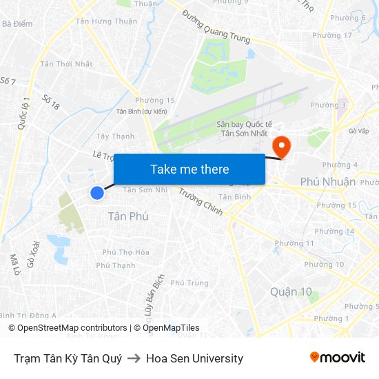 Trạm Tân Kỳ Tân Quý to Hoa Sen University map