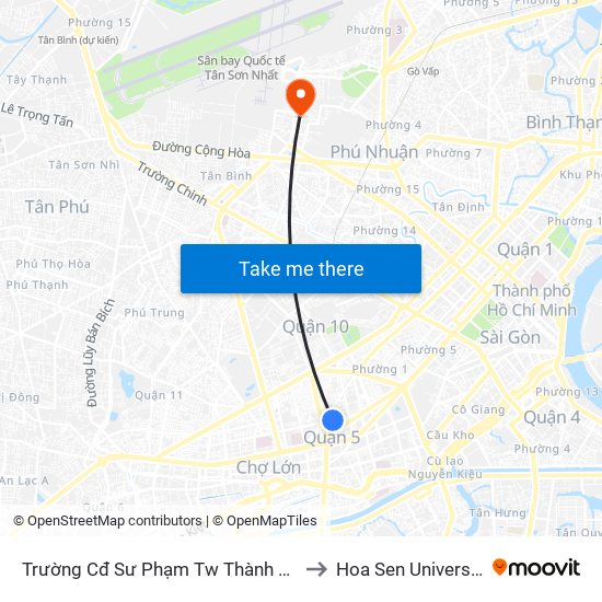 Trường Cđ Sư Phạm Tw Thành Phố to Hoa Sen University map