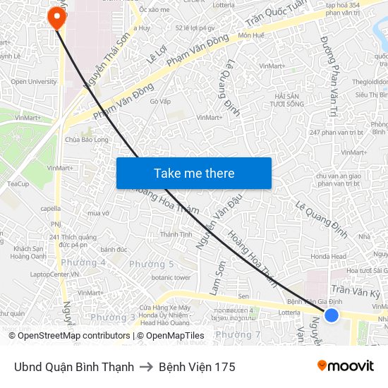 Ubnd Quận Bình Thạnh to Bệnh Viện 175 map