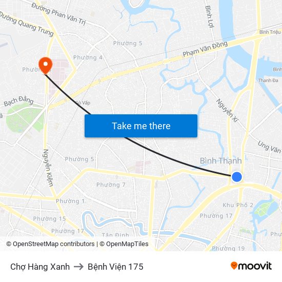 Chợ Hàng Xanh to Bệnh Viện 175 map