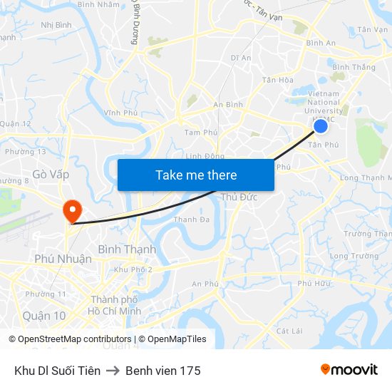 Khu Dl Suối Tiên to Benh vien 175 map