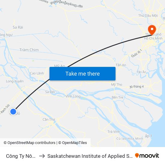 Công Ty Nông Nghiệp Cờ Đỏ to Saskatchewan Institute of Applied Science and Technology (Vietnam Campus) map