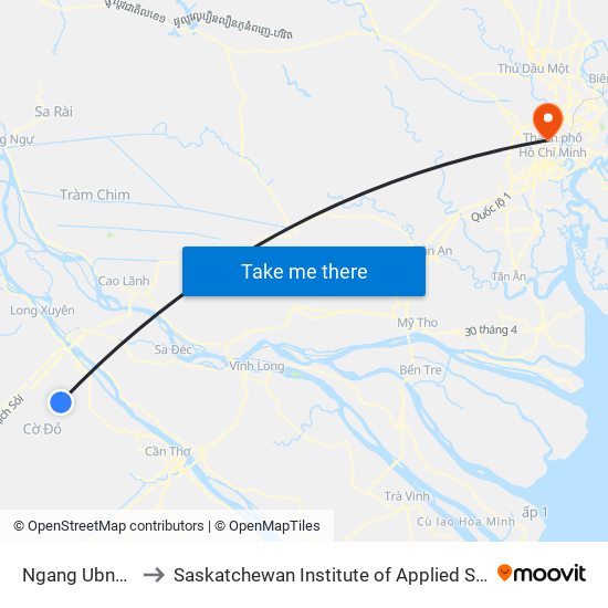 Ngang Ubnd Xã Trung Hưng to Saskatchewan Institute of Applied Science and Technology (Vietnam Campus) map