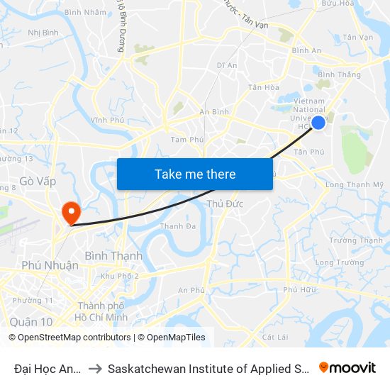 Đại Học An Ninh Nhân Dân to Saskatchewan Institute of Applied Science and Technology (Vietnam Campus) map