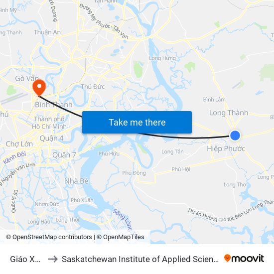 Giáo Xứ Thái Lạc to Saskatchewan Institute of Applied Science and Technology (Vietnam Campus) map