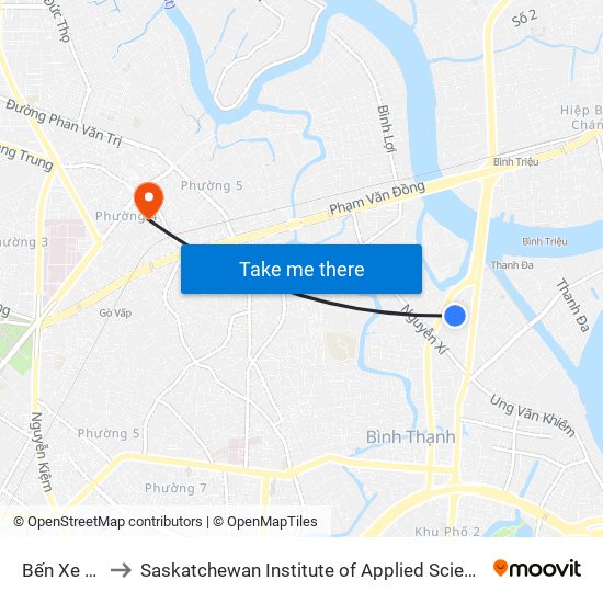 Bến Xe Miền Đông to Saskatchewan Institute of Applied Science and Technology (Vietnam Campus) map