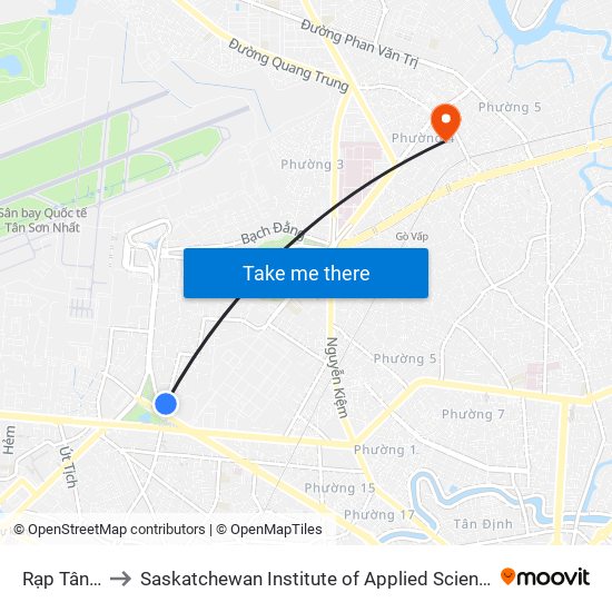 Rạp Tân Sơn Nhất to Saskatchewan Institute of Applied Science and Technology (Vietnam Campus) map