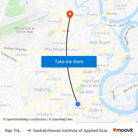 Rạp Trần Hưng Đạo to Saskatchewan Institute of Applied Science and Technology (Vietnam Campus) map