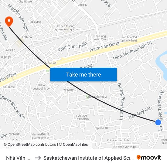 Nhà Văn Hóa Lao Động to Saskatchewan Institute of Applied Science and Technology (Vietnam Campus) map