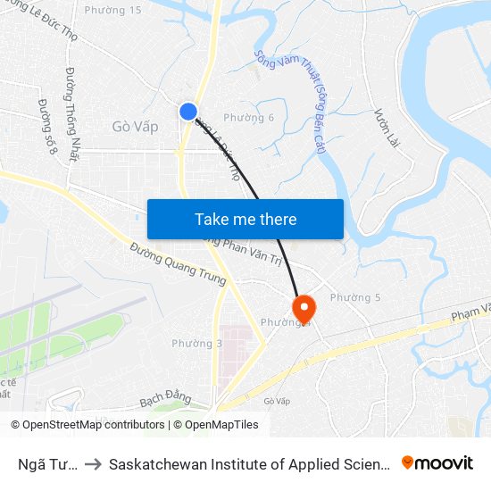 Ngã Tư An Nhơn to Saskatchewan Institute of Applied Science and Technology (Vietnam Campus) map