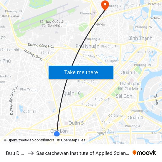 Bưu Điện Quận 5 to Saskatchewan Institute of Applied Science and Technology (Vietnam Campus) map