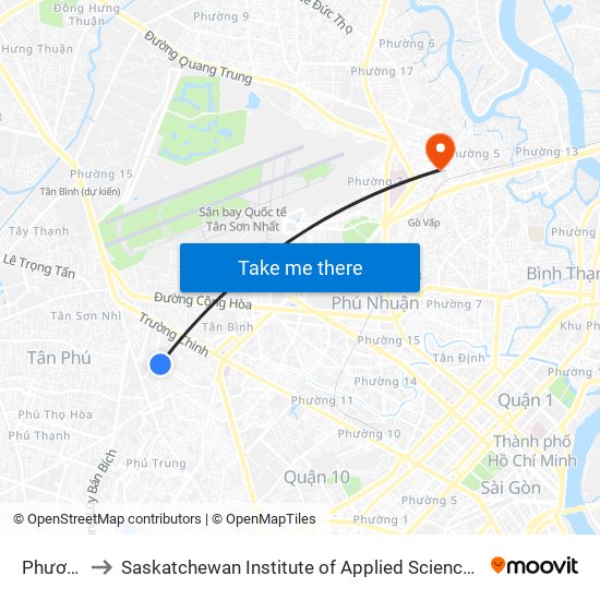 Phương Nam to Saskatchewan Institute of Applied Science and Technology (Vietnam Campus) map