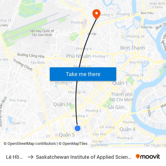 Lê Hồng Phong to Saskatchewan Institute of Applied Science and Technology (Vietnam Campus) map