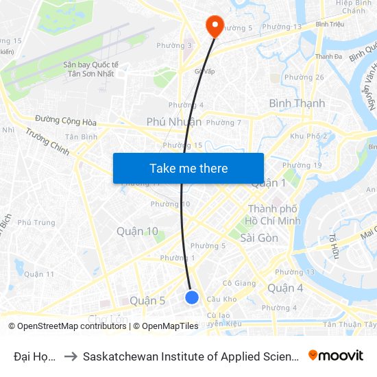 Đại Học Sài Gòn to Saskatchewan Institute of Applied Science and Technology (Vietnam Campus) map