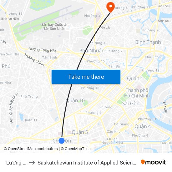 Lương Nhữ Học to Saskatchewan Institute of Applied Science and Technology (Vietnam Campus) map