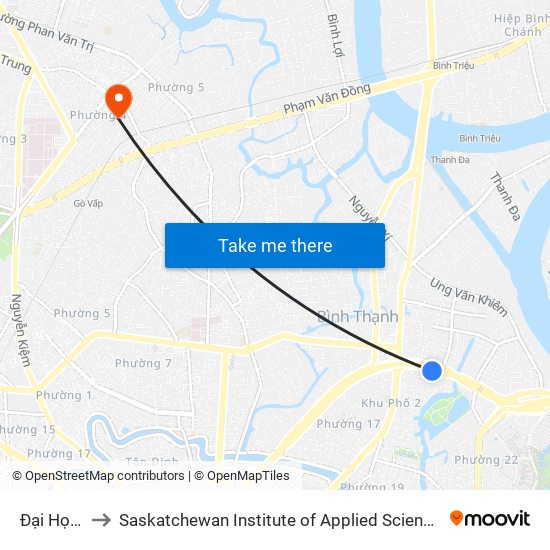 Đại Học Hutech to Saskatchewan Institute of Applied Science and Technology (Vietnam Campus) map