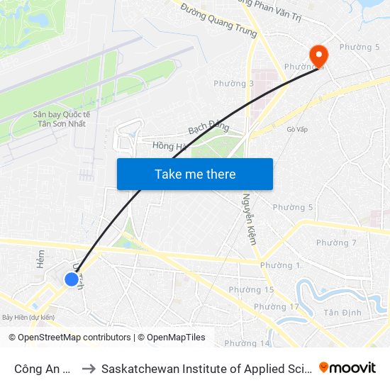 Công An Quận Tân Bình to Saskatchewan Institute of Applied Science and Technology (Vietnam Campus) map