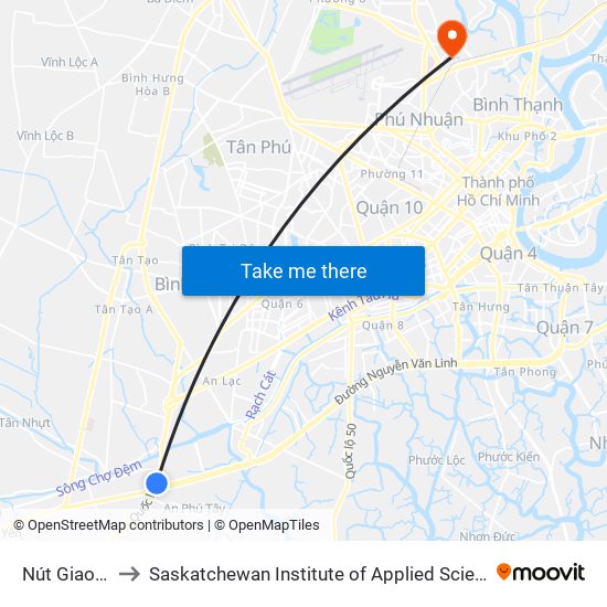 Nút Giao Bình Thuận to Saskatchewan Institute of Applied Science and Technology (Vietnam Campus) map