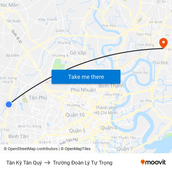 Tân Kỳ Tân Quý to Trường Đoàn Lý Tự Trọng map