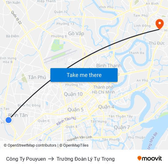 Công Ty Pouyuen to Trường Đoàn Lý Tự Trọng map