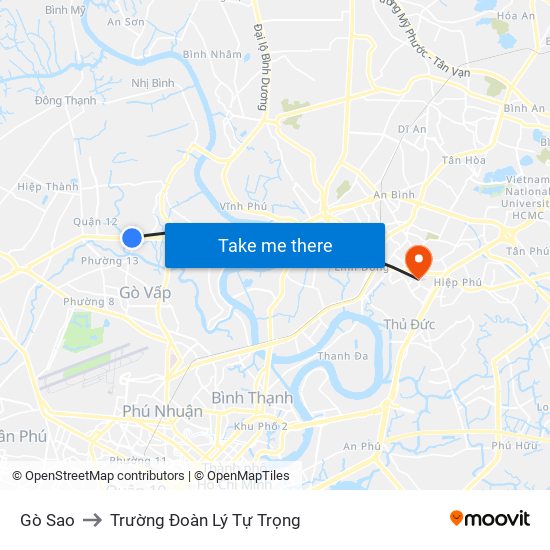 Gò Sao to Trường Đoàn Lý Tự Trọng map