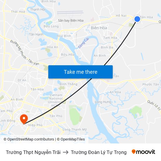 Trường Thpt Nguyễn Trãi to Trường Đoàn Lý Tự Trọng map